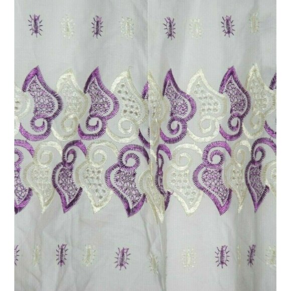 NWT WDNY White & Purple Embroidered Skirt Size 4 Sequin A-Line Gypsy Playful - Picture 3 of 7